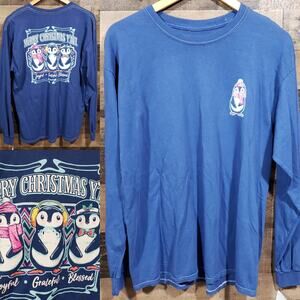 Benny & Belle NWT Merry Christmas Y'all penguin graphic long sleeve shirt small